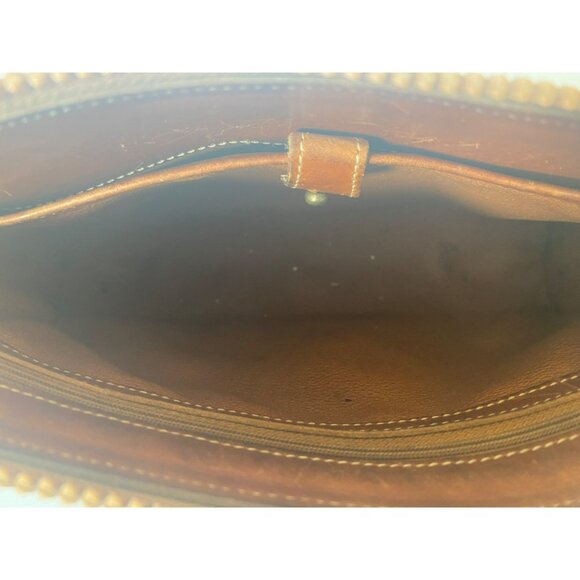Vintage Dooney & Bourke All Weather Leather Taupe Tan Brown Crossbody Shoulder - Picture 7 of 10